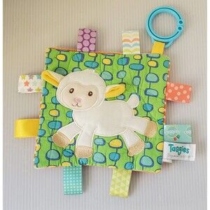 Mary Meyer Taggies Crinkle Me Baby Toy Sherbet Lamb Sheep Tags Squeak Stroller